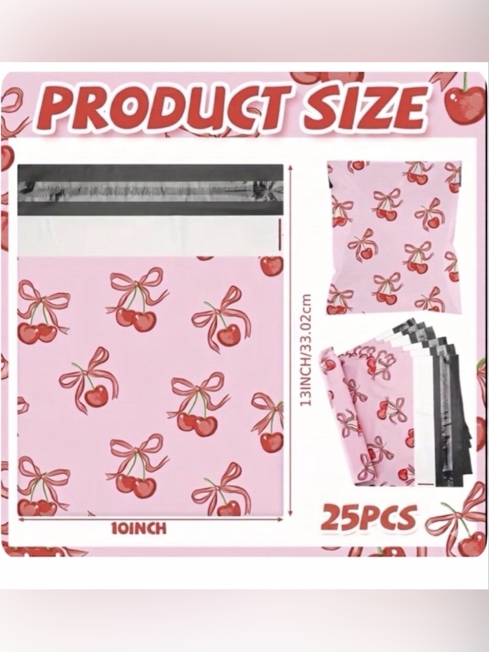 555PC Bundle 25 10โx13โ Poly Mailers, 25 Cards, 500 Stickers & 5 Bag Charms - Picture 2 of 15